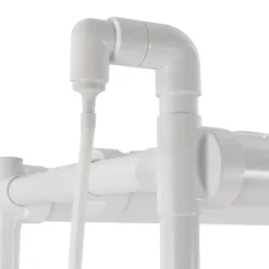 Hydroponisk dyrkningssæt - Plantehylde - 108 Plantepladser - Pumpe & Hjul - Hul Ø32 mm - 89×36×144 cm - EU/US-stik - Hvid