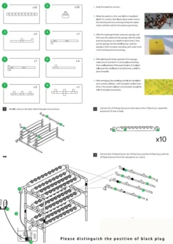 Hydroponisk dyrkningssæt - 3-lags system - 108 plantehuller - PVC-U - Rør Ø 6,3 cm - Hul Ø 3,2 cm - Slange 1,2 m - Hvid