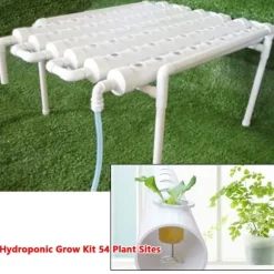 Hydroponisk dyrkningssæt - 1-lagssystem - 54 huller - PVC-U - Huldiameter 3,2 cm - 4/6 rør - Lilla