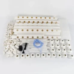 Hydroponisk dyrkningssæt - Rørsystem til planter - 90 plantehuller - 3 lag - PVC-U - Rør Ø 6,3 cm - Hul Ø 3,2 cm - Lysegrå