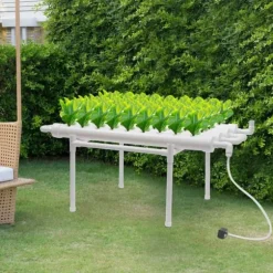Hydroponisk Dyrkningssæt - 1-Lags System - 36 Plantehuller - PVC-U - Huldiameter 3,2 cm - Rør Ø 6,3 cm - Hvid