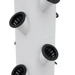 Hydroponisk dyrkningssæt - Vertikalt plantetårn - 56 huller - Vandpumpe - 30 l tank - EU/US-stik - 80×20×165 cm - Hvid