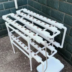 Hydroponisk dyrkningssystem - Dyrkningssæt - 72 huller - PVC - Til grøntsager - Hvid