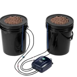 Hydroponisk dyrkningssystem, Deep Water Culture 30x30x38 cm, sort, 2 spande