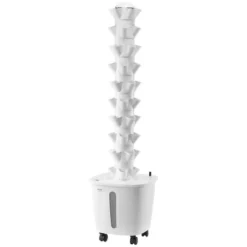 Hydroponisk dyrkningssystem, 50 pods 10 niveauer, 35x35x131 cm, hvid, indendørs have