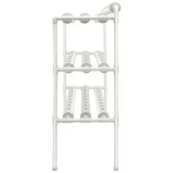 Hydroponisk dyrkningssystem, 3-etagers PVC-rørsystem, 90 plantepladser