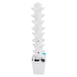 Hydroponisk dyrkningssystem - Vertikalt tårn - 45 plantehuller - 115 cm - Børsteløs DC-pumpe - 95–245 V EU/US-stik - PP-plast - Hvid