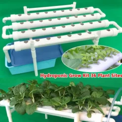 Hydroponisk dyrkningssystem, 36 plantepladser, effektiv vandanvendelse, PVC-U materiale