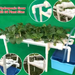 Hydroponisk dyrkningssystem, 36 plantepladser, effektiv vandanvendelse, PVC-U materiale