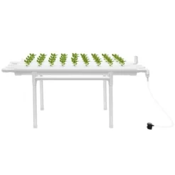 Hydroponisk dyrkningssystem - NFT rørkit - 1 Niveau - 36 Plantehuller - 4 Rør - PVC-U - Rør Ø6,3 cm - Hulafstand 8 cm - Hvid