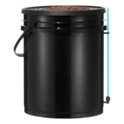 Hydroponisk dyrkningssystem, 5-gallon deep water culture, 30x30x38 cm, sort, PP-materiale