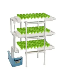 Hydroponisk grøntsagsdyrkningskit, 3 lag, 108 plantepladser, PVC-materiale, jordløs system, kompakt design