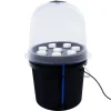 Hydroponisk kloningsmaskine - Aeroponisk formeringsboks - 8 huller - 5 l - Tågeteknologi - Rund - PP/PVC - Sort