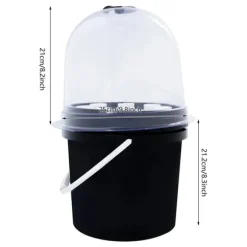 Hydroponisk kloningsmaskine - Aeroponisk formeringsboks - 8 huller - 5 l - Tågeteknologi - Rund - PP/PVC - Sort