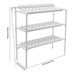 Hydroponisk Plantesystem, 3-lags Design, 108 Plantepladser,Hvid-b