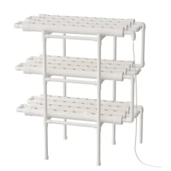 Hydroponisk System, 3 Lag, 108 Plantningspunkter,Hvid
