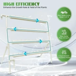 Hydroponisk system - Vertikalt plantetårn - 4 niveauer - 36 plantehuller - Indendørs/udendørs - Hvid
