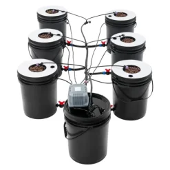Hydroponisk System Kit, 7 Spande, Dyb Vandskultur,Sort