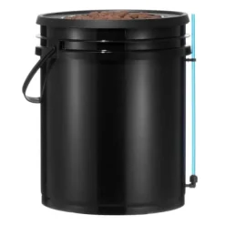Hydroponisk system, recirkulerende Deep Water Culture 4 spande, 30x30x38 cm, sort, PP-materiale