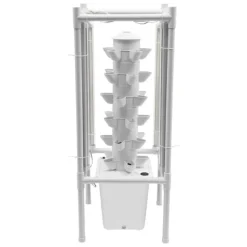 Hydroponisk tårnhave - Indendørs dyrkningssystem - 6 niveauer - 30 plantehuller - 4 LED vækstlys - Selvvandende - Smart - Hvid