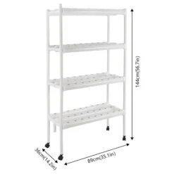Hydroponisk vækststand, 108 plantepladser, 4 niveauer, maksimal belastning 15 kg, gulvmonteret design
