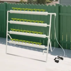 Hydroponisk Vækstsysteem, 4 Lag, 36 Pods, 44 Gal/h Pumpekapacitet, 5.91 ft Maksimal Pumpeløft, 16.53 lbs Vægtkapacitet