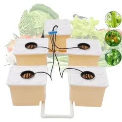 Hydroponisk Vækstsysteem, Fem-tray opsætning, 4W Nedsænkelig Pumpe, DWC System, Flow Rate 79,25 Galloner/Time, Højkvalitets PP Plast