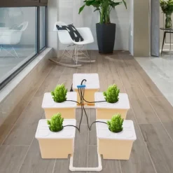 Hydroponisk Vækstsysteem, Fem-tray opsætning, 4W Nedsænkelig Pumpe, DWC System, Flow Rate 79,25 Galloner/Time, Højkvalitets PP Plast