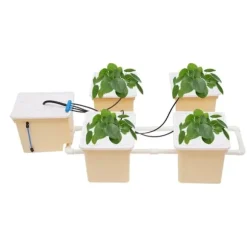 Hydroponisk Vækstsysteem, Fem-tray opsætning, 4W Nedsænkelig Pumpe, DWC System, Flow Rate 79,25 Galloner/Time, Højkvalitets PP Plast