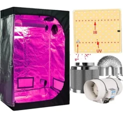 Hydroponisk Vækstsysten, Fuldspektret LED-lys, Komplet Væksttelt Kits,Pakke C, 120x60x150cm sæt