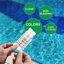 6-i-1 Pool & Spa Teststrimler, Vandtester 50-Pak - pH, Klor, Alkalinitet, Cyanursyre, Hårdhed