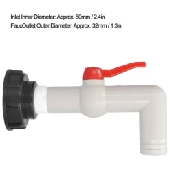IBC Tank Hane Adapter Vandslange Tilslutning Havetilbehør 90° 32mm Hane VVS Værktøj