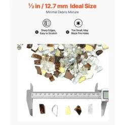 Ildglas 10 LBS, 1/2-tomme Pejsesten, Kobber Guld Klare til Bålsted