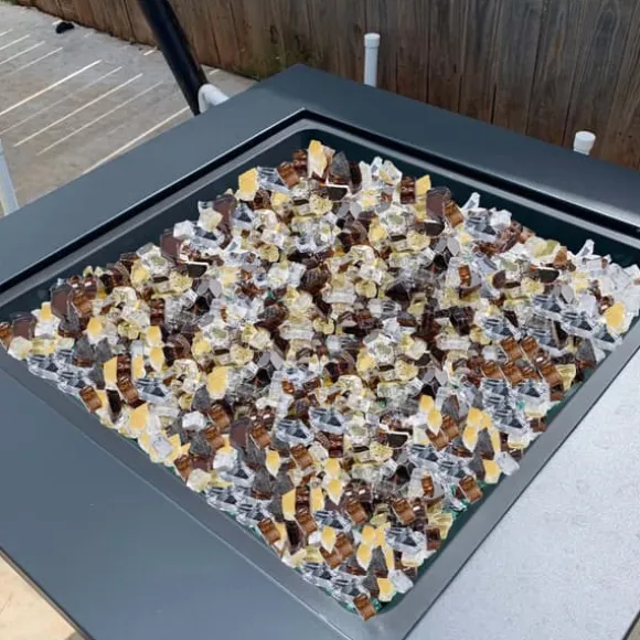 Ildglas 10 LBS, 1/2-tomme Pejsesten, Kobber Guld Klare til Bålsted