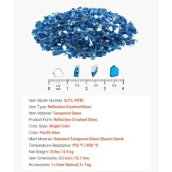 Ildglas, 12,7 mm, Pacific Blue, Hærdet glas