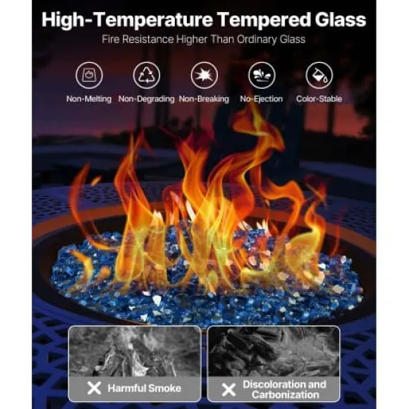 Ildglas, 12,7 mm, Pacific Blue, Hærdet glas