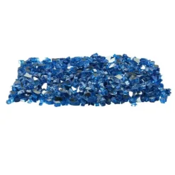 Ildglas 1/2-tommer, 10 LBS Pejsglassten, Til Bålplads, Pacific Blue Farve