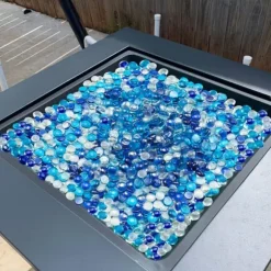 Ildglassten 10LBS, 3/4-tommer Runde, til Bålplads, 3 Farver