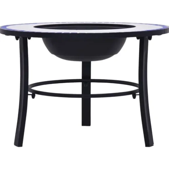 Ildsteder - Living bålfad mosaik 68 cm keramik blå og hvid