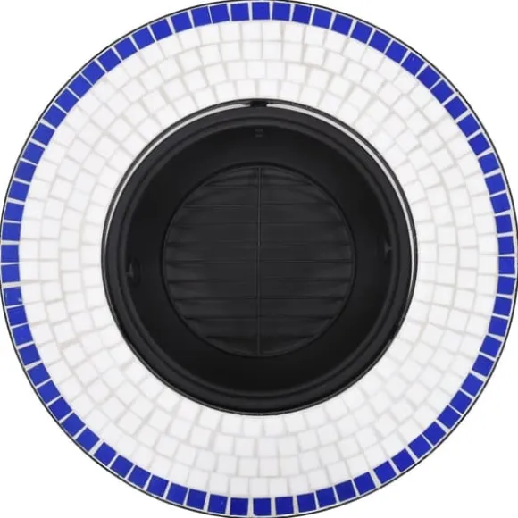 Ildsteder - Living bålfad mosaik 68 cm keramik blå og hvid