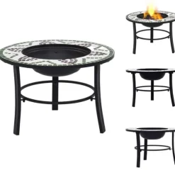 Ildsteder - Living bålfad mosaik 68 cm keramik grøn