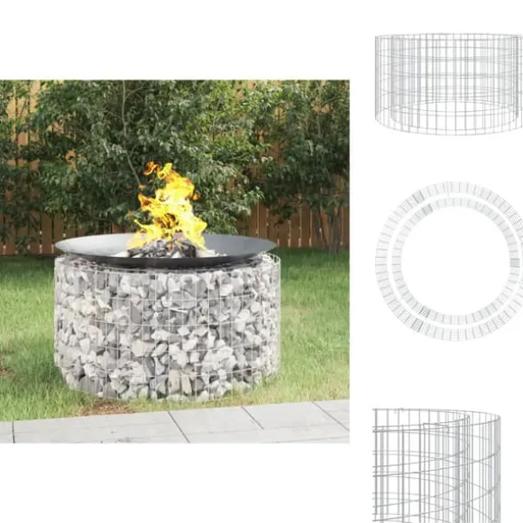 Ildsteder - Living gabion-bålkurv Ø 100 cm galvaniseret jern