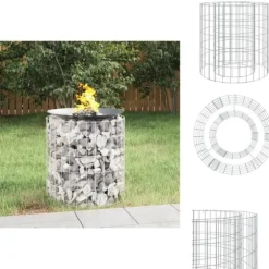 Ildsteder - Living gabion-bålkurv Ø 50 cm galvaniseret jern