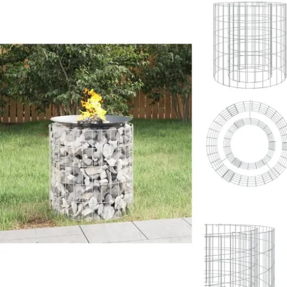 Ildsteder - Living gabion-bålkurv Ø 50 cm galvaniseret jern