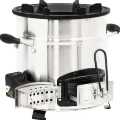Ildsteder - Living grydekomfur m. USB-ventilator 35,5x26x28 cm rustfrit stål sølv