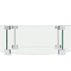 Ilægger til bålfad, 435 x 170 mm rundt glasflammeskjold, 6 mm hærdet glas til propan og gas. Perfekt til udendørs gårdhaver.
