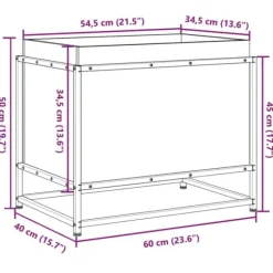 Imprægneret fyrretræ plantekasse 60x40x50 cm - Robust og dekorativ | Størrelse: 60x40x50 cm