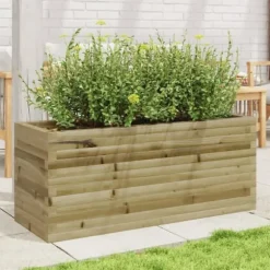 Imprægneret plantekasse i fyrretræ - 110x40x45,5 cm | Farve: Natur | Størrelse: 110x40x45,5 cm