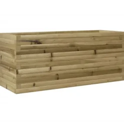Imprægneret plantekasse i fyrretræ - 110x40x45,5 cm | Farve: Natur | Størrelse: 110x40x45,5 cm