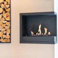 Indbygget enhed L bio-ethanol hjørneovn - Sikker åben ild - 3 KW varme